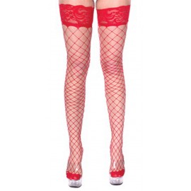Exotic Floral Net Stockings Red