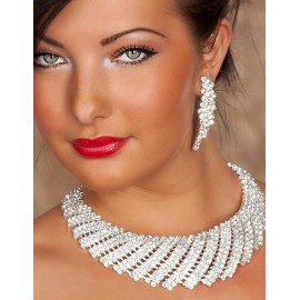 Shell Rhinestone Necklace Earrings Set