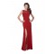 Red Long Split Prom Patchwork Party Maxi Evening Dress