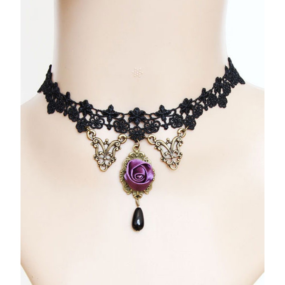 Elegant Rose Onyx Pendant Necklace