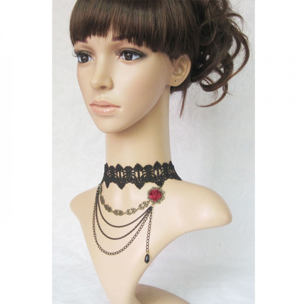 Rose Chain Lace Necklace 