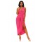 Rosy Draped Solid Maxi Dress