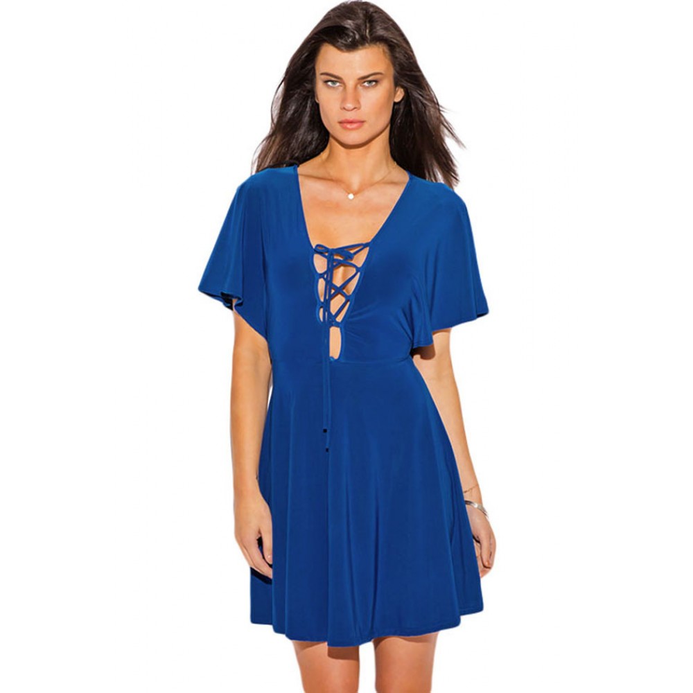 Royal Blue Kimono Sleeve Dress