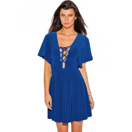 Royal Blue Kimono Sleeve Dress