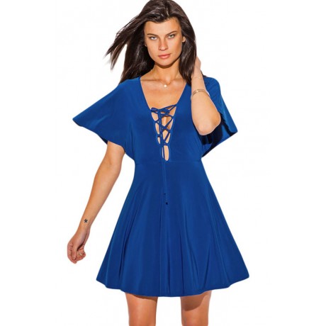 Royal Blue Kimono Sleeve Dress