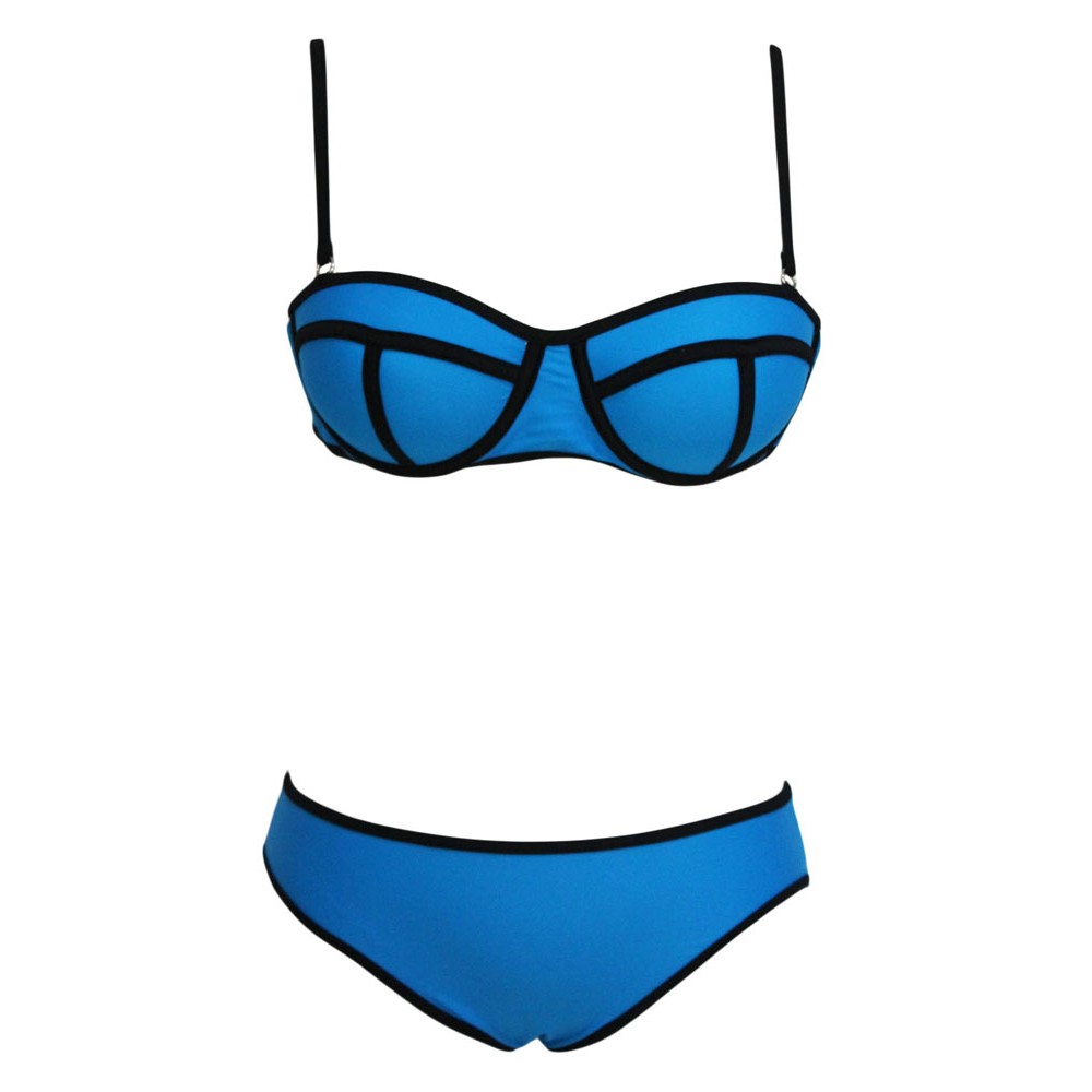 Ribbon Textured Swimwear Royal Blue