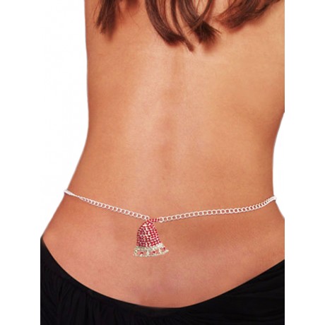 Santa Hat Rhinestone Belly Chain