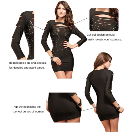 Scorpion Cut Outs Mini Dress Black