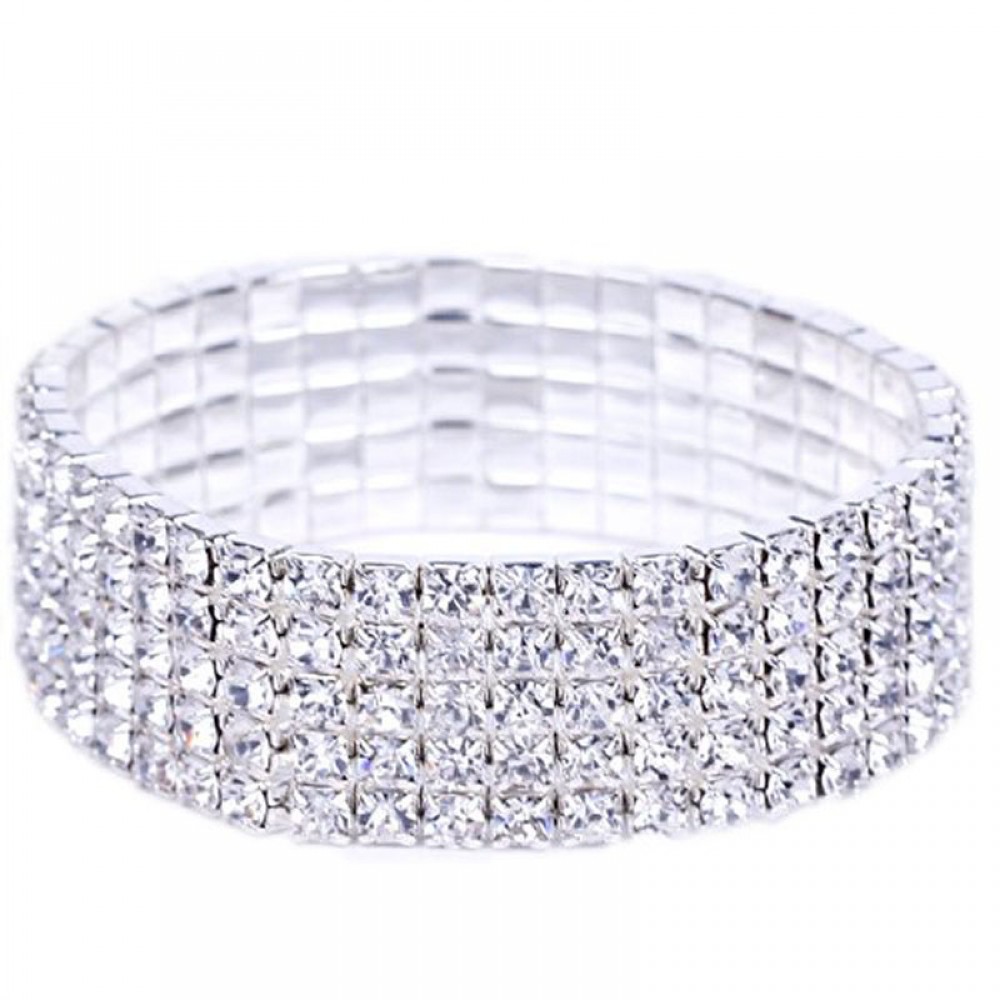 5 Row Stretchy Rhinestone Bracelet