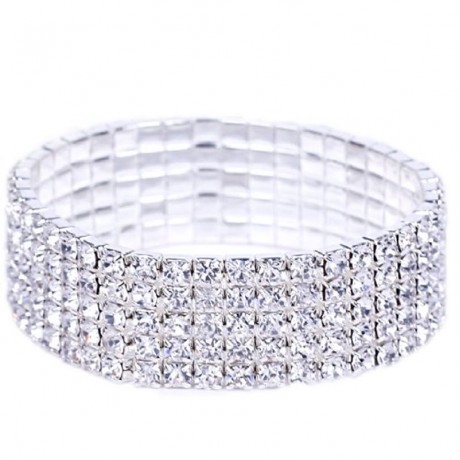 5 Row Stretchy Rhinestone Bracelet