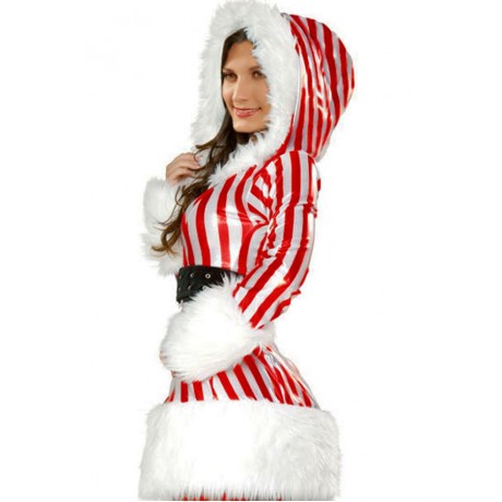 Sexy Xmas Santa Christmas Candy Cane Costume