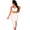 Sexy Halter Neck Backless Night Club Skirt Set White