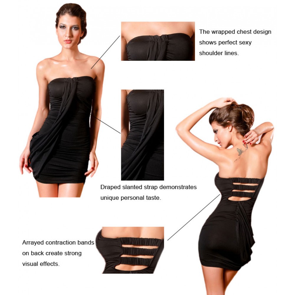 Perfect Fit Multicol Black Mini Dress