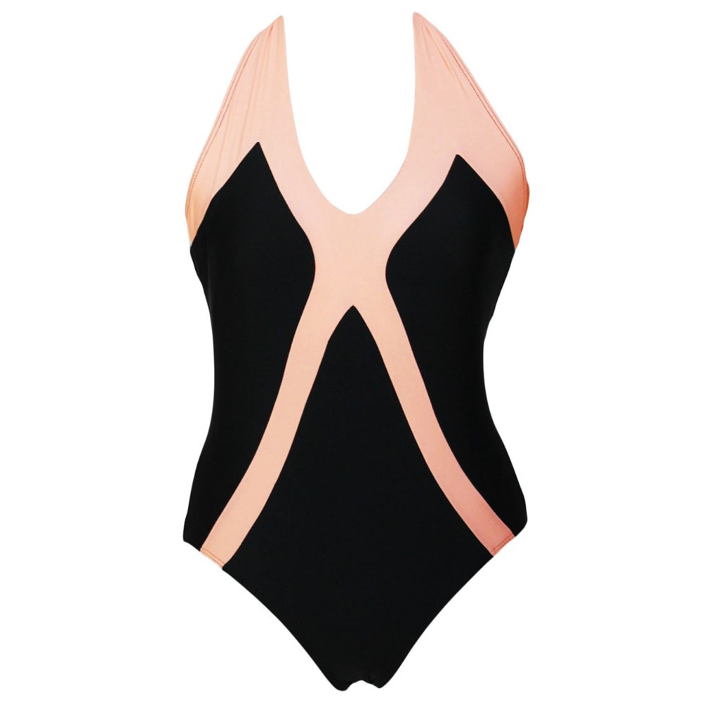 Halter One Piece Swimwear Black