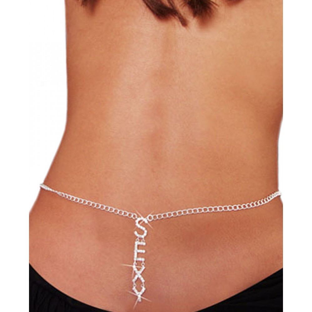 Rhinestone Lower Back Belly Chain