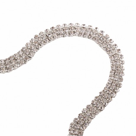 3 Row Choker Rhinestone Necklace