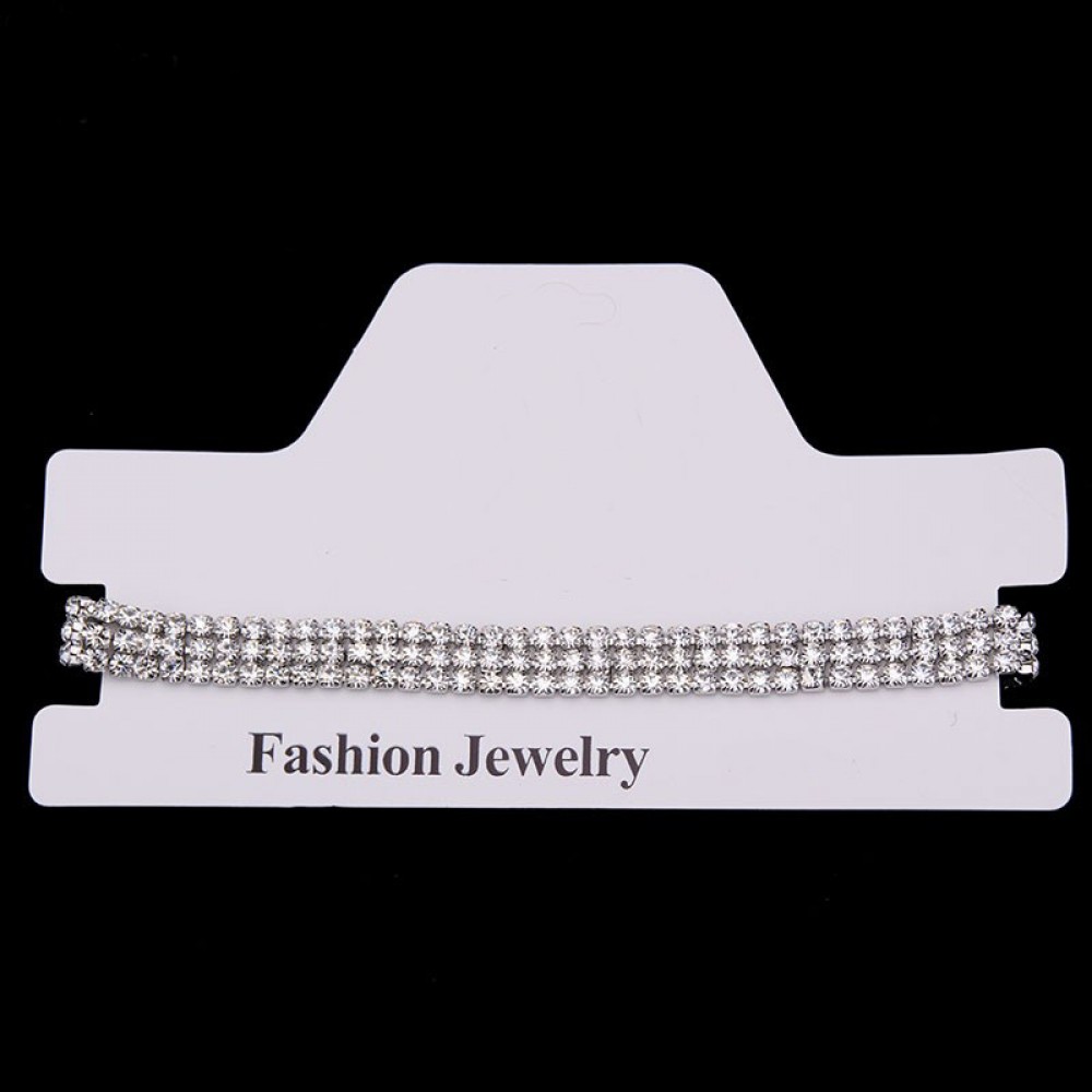 3 Row Choker Rhinestone Necklace