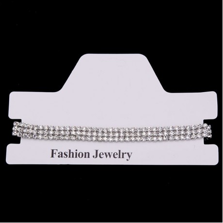 3 Row Choker Rhinestone Necklace