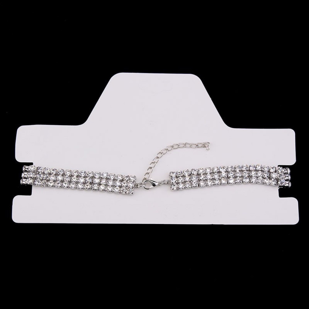 3 Row Choker Rhinestone Necklace