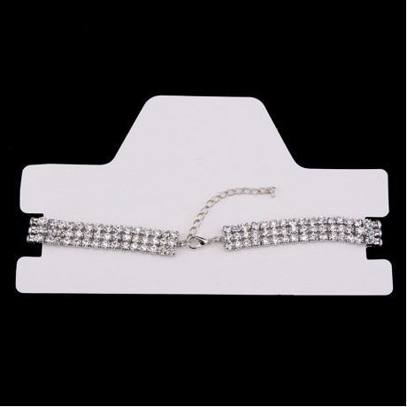 3 Row Choker Rhinestone Necklace