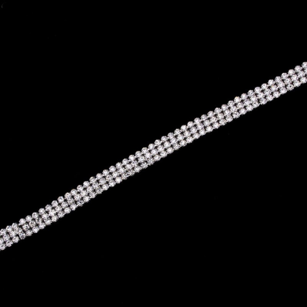 3 Row Choker Rhinestone Necklace