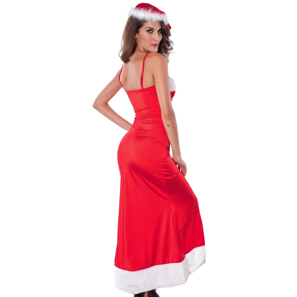 Santa Christmas Lace Up Long Gown