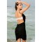 Cross Front Beach Cover up Black