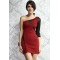 Short One Shoulder Mini Dress Red