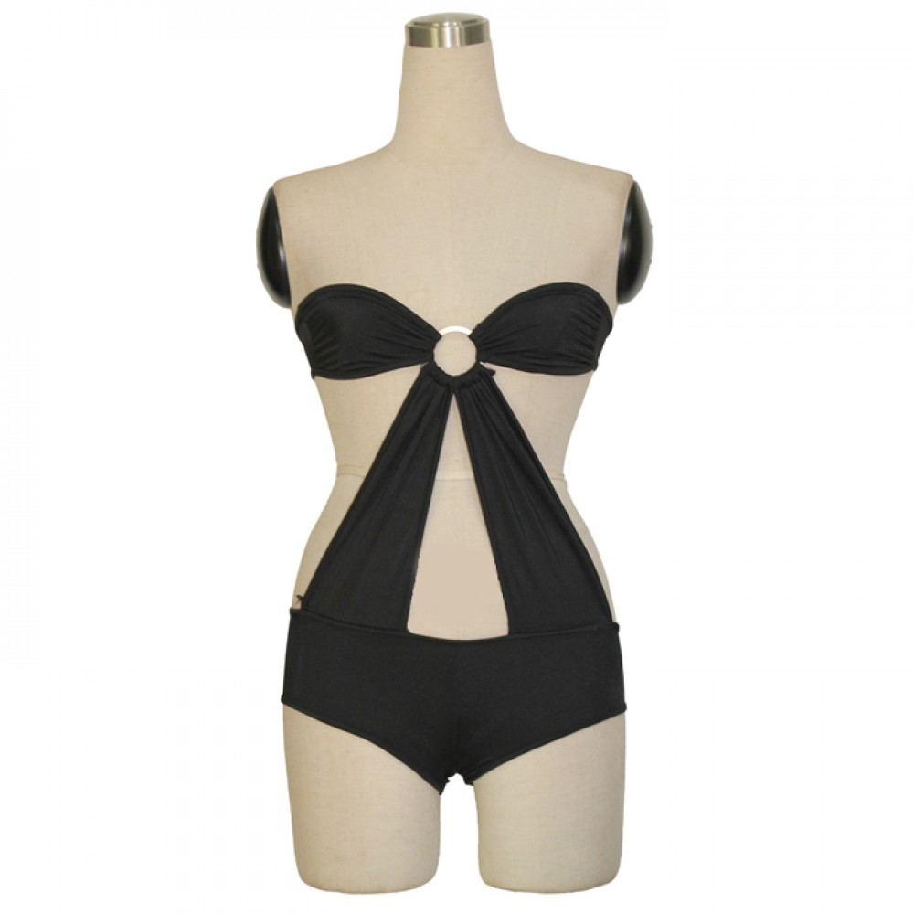 Slinky Mini Romper Swimsuit Black