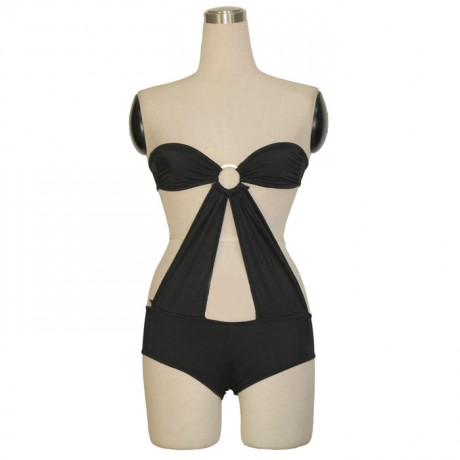 Slinky Mini Romper Swimsuit Black