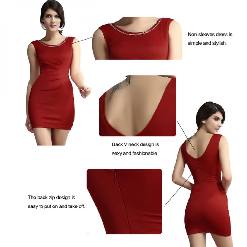 Elegant Bodycon Mini Dress Red