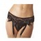 Lace String Garter Belt Black