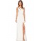 White Draped Cowl Back Gown Sleeveless Jersey Maxi Dress