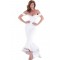 White Off Shoulder Mermaid Jersey Evening Party Dress