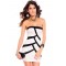 White Splice Strapless Mini Dress